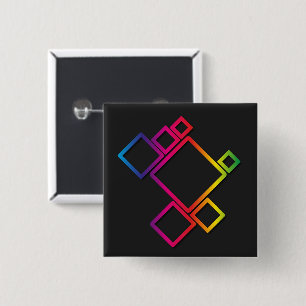 Awesome Colourful Squares on Black No. 1 15 Cm Square Badge