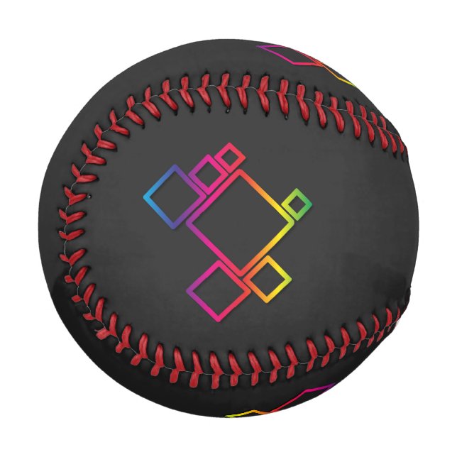 Awesome Colourful Squares on Black No. 1 Baseball (Back Right)
