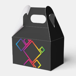 Awesome Colourful Squares on Black No. 1 Favour Box