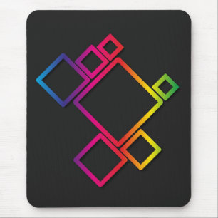 Awesome Colourful Squares on Black No. 1 Mouse Pad