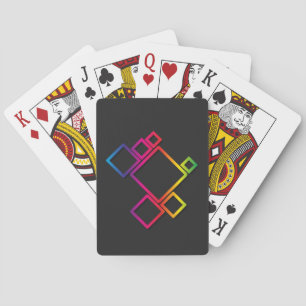 Awesome Colourful Squares on Black No. 1 Playing Cards