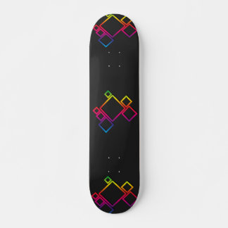 Awesome Colourful Squares on Black No. 1 Skateboard