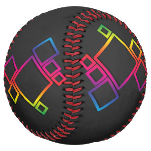 Awesome Colourful Squares on Black No. 1 Softball
