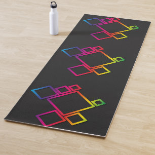 Awesome Colourful Squares on Black No. 1 Yoga Mat