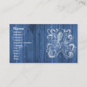 awesome cool Antique effect white octopus Business Card