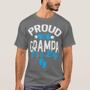 Awesome Cool Proud New Grampa It's A Boy Gender Re T-Shirt