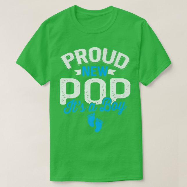 Awesome Cool Proud New Pop It's A Boy Gender Revea T-Shirt (Design Front)