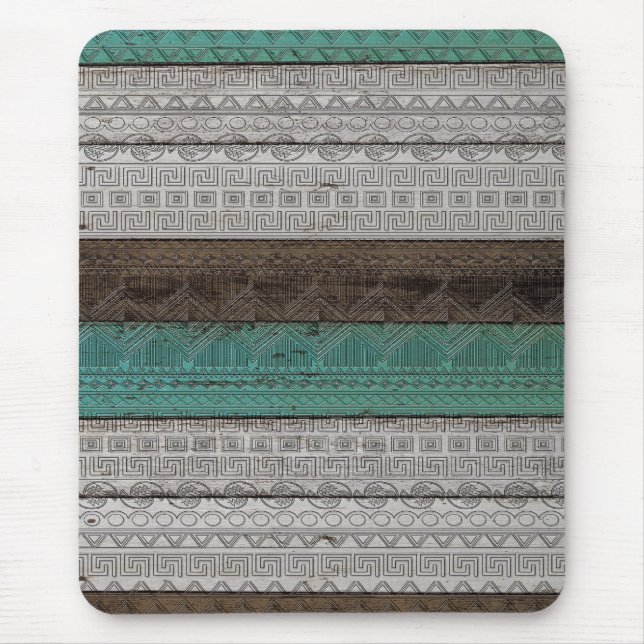 Awesome cool trendy Aztec geometric pattern Mouse Pad (Front)