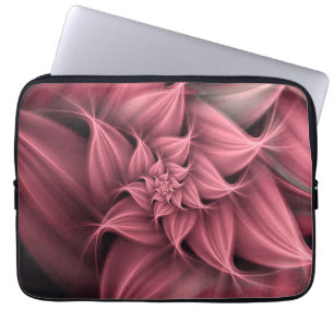 Awesome Coral Pink Flower Fractal Laptop Sleeve