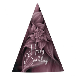 Awesome Coral Rose Blush Flower Fractal Party Hat