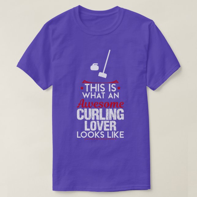 Awesome Curling Lover Funny Design For Gift 2 T-Shirt (Design Front)