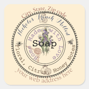 awesome customisable soap  square sticker