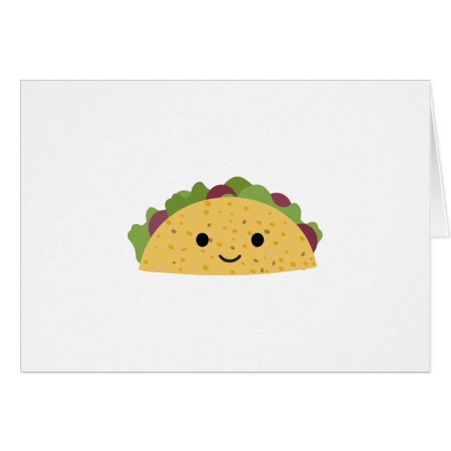 Awesome Cute Cartoon Kawaii Smiling Taco (Front Horizontal)