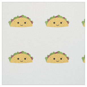 Awesome Cute Cartoon Kawaii Smiling Taco Fabric