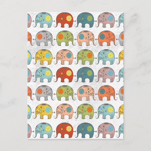 Awesome cute trendy circus Indian elephant Postcard (Front)