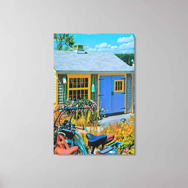 Awesome Cycling Painting Canvas Print (Front)