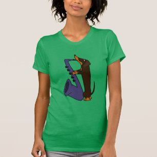 Awesome Dachshund Dog Playing Saxophone T-Shirt