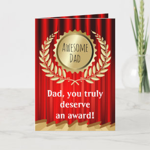 Awesome Dad Award Fathers Day Greeting Card