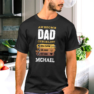 Awesome Dad Checklist Custom Name Personalised T-Shirt