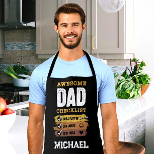 Awesome Dad Checklist Custom Name Personalized Apron