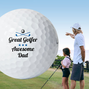 Awesome Dad Golfer Father's Day Blue Custom Set Golf Balls