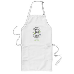 Awesome Dad Life Custom Name Long White Apron