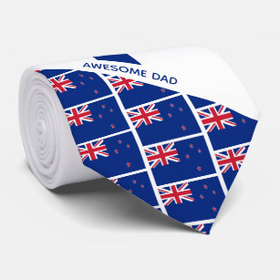 Awesome Dad NEW ZEALAND FLAG Monogram Tie
