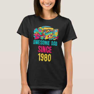 Awesome Dad Since 1980 Retro Vintage 80 s Toys Fat T-Shirt