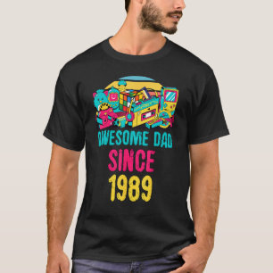 Awesome Dad Since 1989 Retro Vintage 80 s Toys Fat T-Shirt