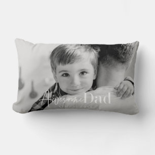 Awesome Dad Since 20XX Modern Simple Elegant Photo Lumbar Cushion