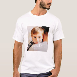 Awesome Dad Since 20XX Modern Simple Elegant Photo T-Shirt