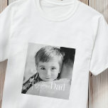 Awesome Dad Since 20XX Modern Simple Elegant Photo T-Shirt<br><div class="desc">This simple and modern design is composed of serif and cursive typography and add a custom photo</div>
