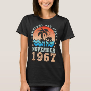 Awesome Dad Since November 1967 Happy Birthday 55  T-Shirt