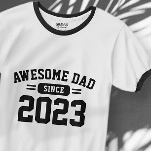 Awesome Dad Since XX Athletic Modern Father's Day T-Shirt