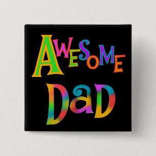 Awesome Dad T-shirts and Gifts 15 Cm Square Badge