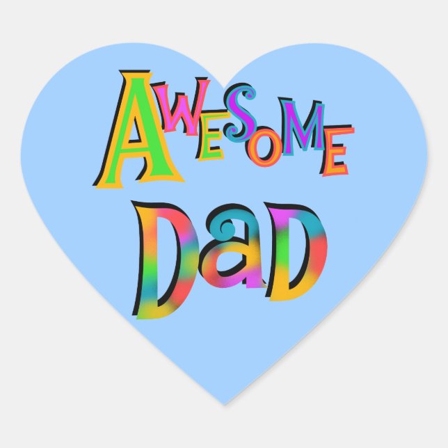 Awesome Dad T-shirts and Gifts Heart Sticker (Front)