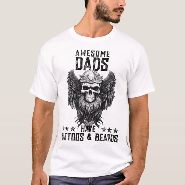 Awesome Dad Tattoo Style | Father's Day Light Base T-Shirt (Front)