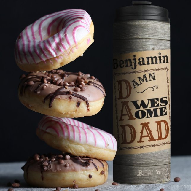 Awesome Dad Western Themed Custom Name Coffee Mug (Creator Uploaded)