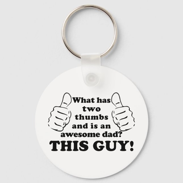Awesome dad with thumbs key ring (Front)