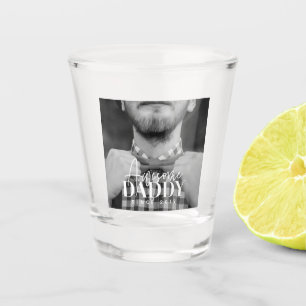 Awesome Daddy Since 20XX Simple Elegant Photo Shot Glass