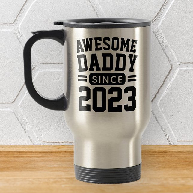Awesome Daddy Since Athletic Modern Father's Day Travel Mug (Creator Uploaded)