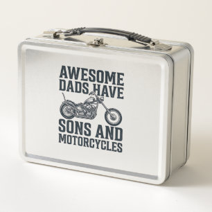 Awesome Dads Have Sons and Motorcycles Design_1 Metal Lunch Box