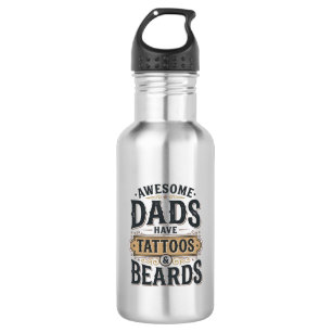 Awesome Dads Have Tattoos and Beards Vintage Shirt 532 Ml Water Bottle