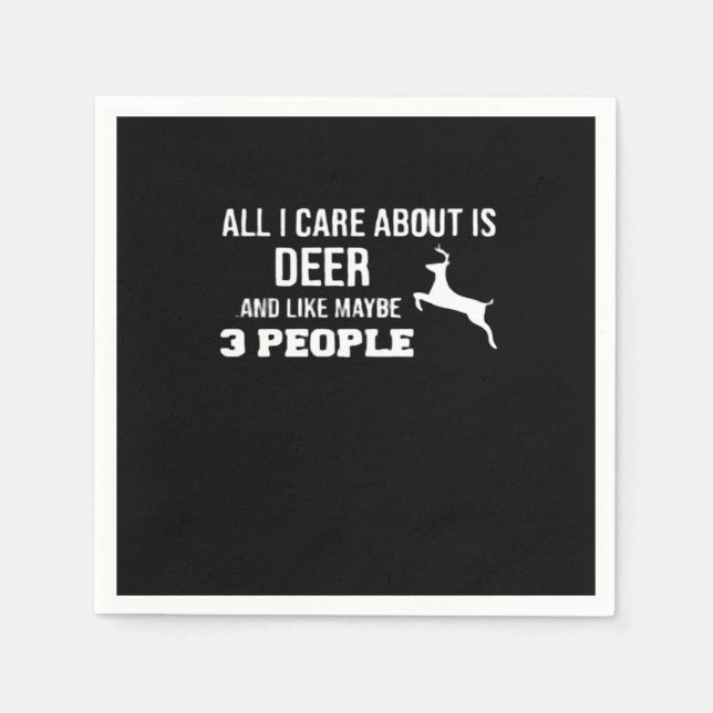 Awesome Deer Lover Minimal Retro Style  Napkin (Front)