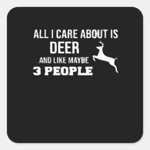 Awesome Deer Lover Minimal Retro Style Square Sticker