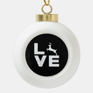 Awesome Deer Lover Trendy Aesthetic Design  Ceramic Ball Christmas Ornament