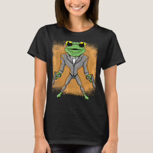 Awesome Detective Frog in Suit Spy Idea Men Women T-Shirt