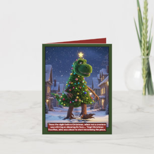 Awesome dinosaur Christmas card