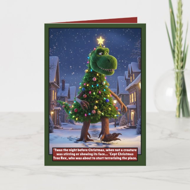 Awesome dinosaur Christmas card (Front)