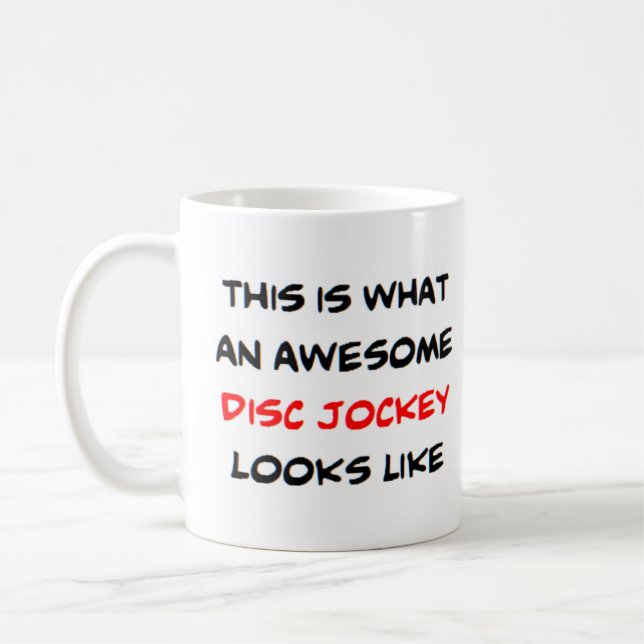 awesome disc jockey coffee mug (Left)